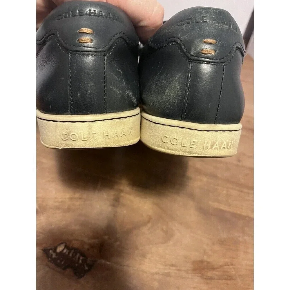 COLE HAAN Shapley Navy Blue Leather Oxford Sneaker Size 9.5 M